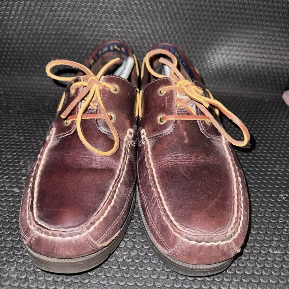 Timberland Classic 2 Eye Brown Leather Comfy Boat Shoes Loafers Mens Size 11.5M